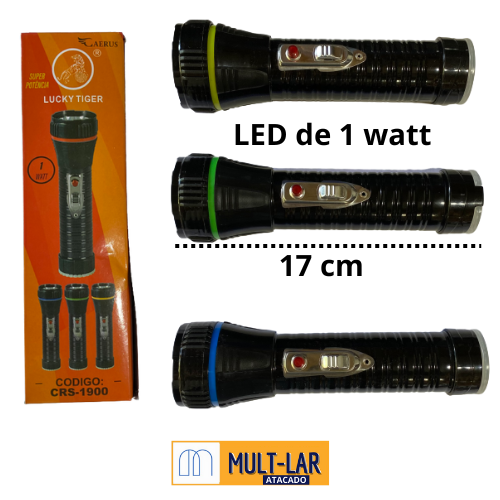 LANTERNA LED 1W PILHA CRS-1900