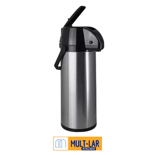 GARRAFA TÉRMICA PRESSÃO 2,5 LITROS INOX MÔNACO
