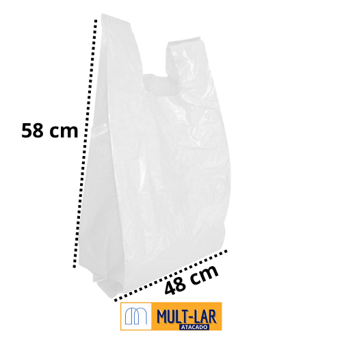 SACOLA BIODEGRADÁVEL 48 X 58 CM C/ 1000 UN