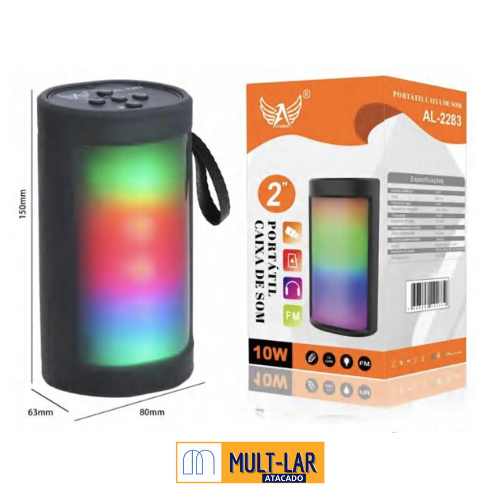 CAIXA DE SOM RGB 10W 2" AL-2283