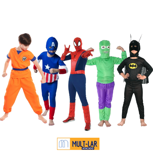 HEROI FANTASIA ROUPA COSPLAY INFANTIL