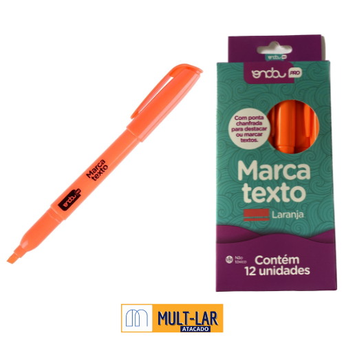 MARCA TEXTO LARANJA C/ 12 UNIDADES 4913052
