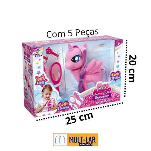 UNICORNIO DE VINIL KIT COM 5 PEÇAS