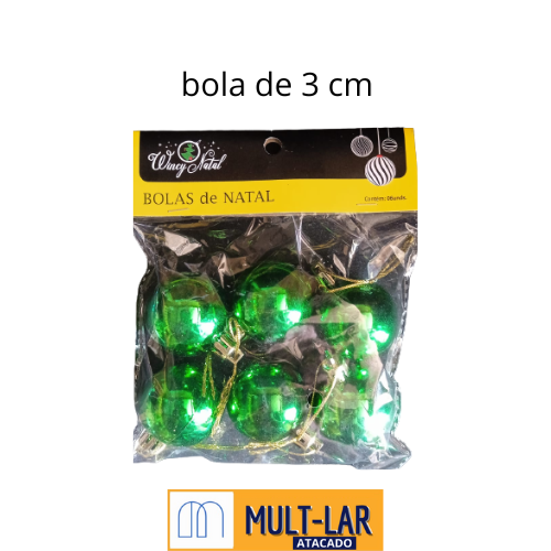 ENFEITE BOLA LISA C/6 UND 3CM NTB1002G