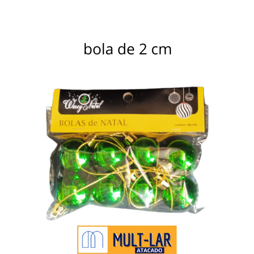 ENFEITE BOLA LISA C/8 UND 2CM NTB1001G