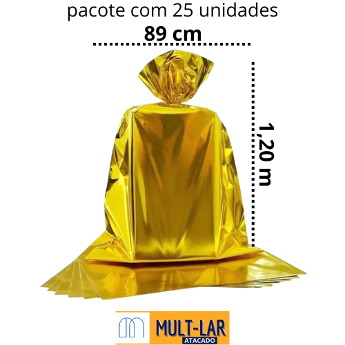 SACO PRESENTE 89 X 120 CM C/ 25 UNIDADES