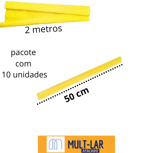 PAPEL CREPOM AMARELO 210 PCT C/ 10