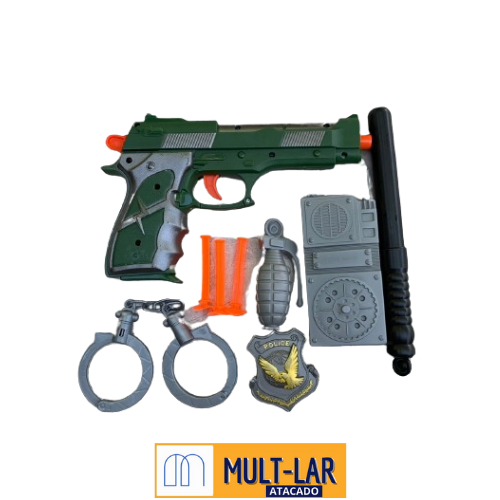 PISTOLA LANÇA DARDOS COM ACESSORIOS SWAT EQUIPMENT TOYS-24317