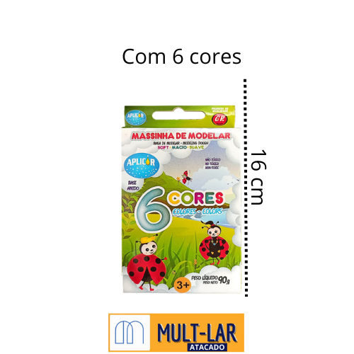 MASSA DE MODELAR 90G 6 CORES 15876
