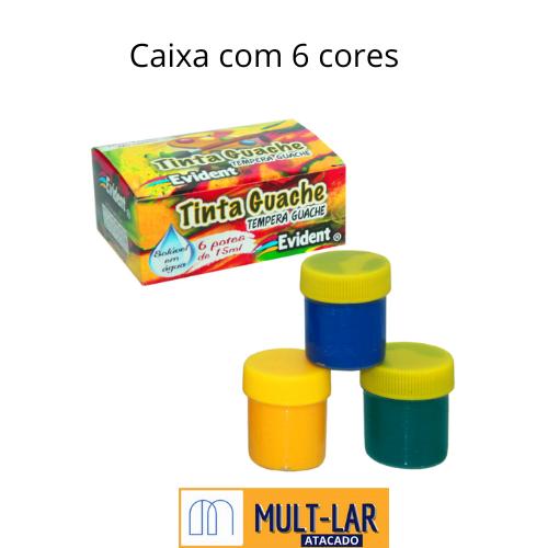 TINTA GUACHE EVIDENT 15ML C/6 20362