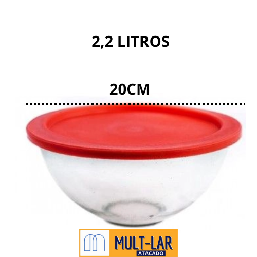 TIGELA ROUND VITAZZA 2,2 L C/ TAMPA PLASTICA 3170