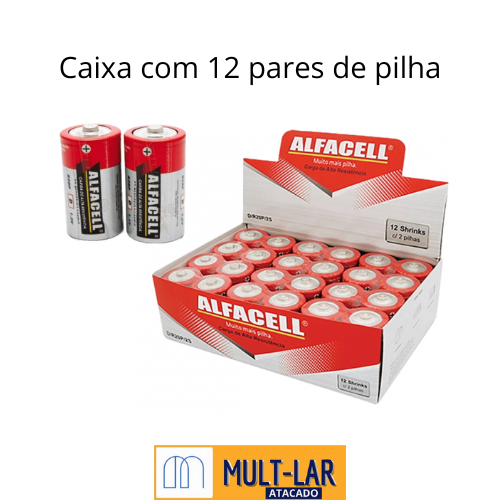 PILHA MEDIA ALFACELL CX C/ 24 UN C/R14P/2S