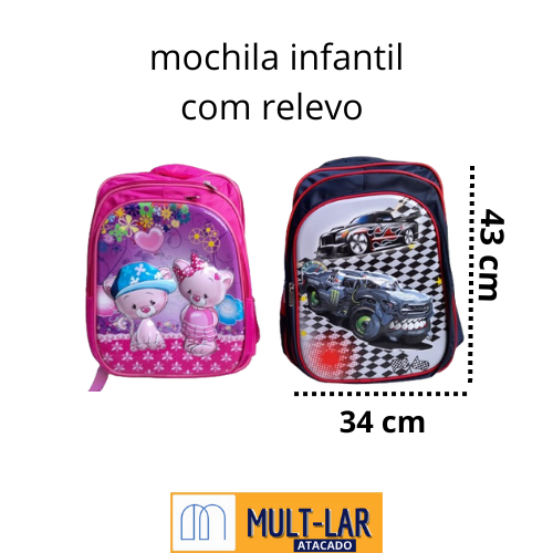 MOCHILA INFANTIL FEM. E MASC. MEDIA