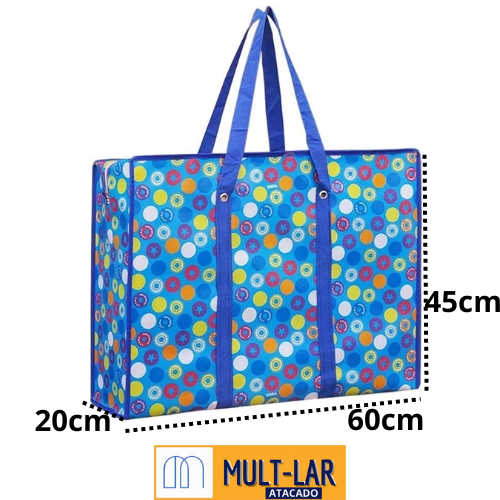 SACOLA COM ZIPER 60X45X20CM 8276