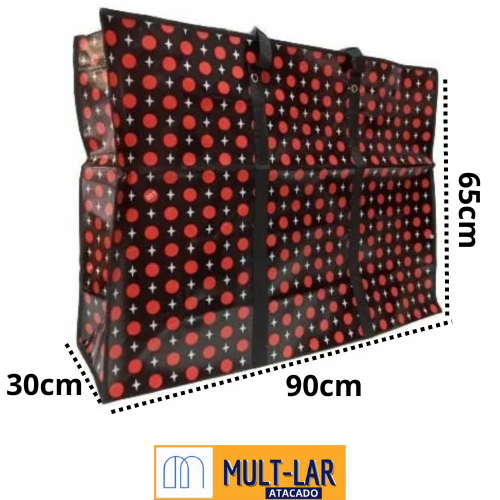 SACOLA COM ZIPER 90X65X30CM 8780