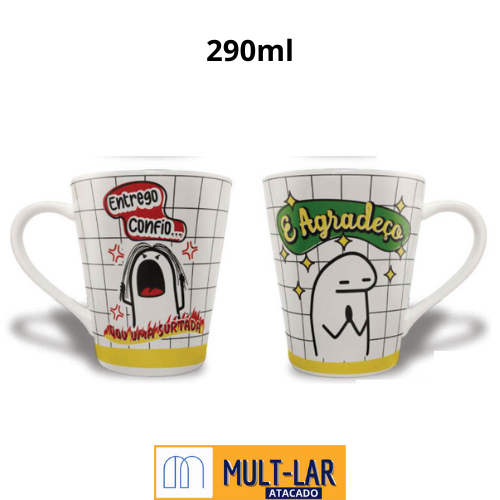 CANECA PORCELANA FLORK 290 ML FLK-004