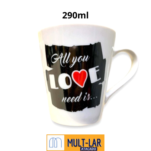 CANECA PORCELANA AMOR 290 ML D22-290