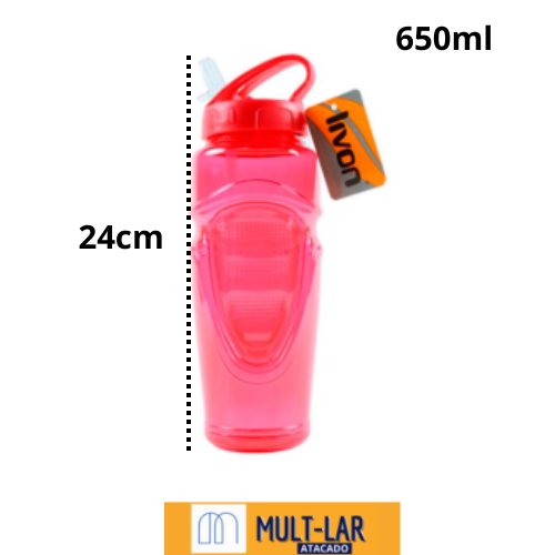 GARRAFA 650ML VERMELHA 2553