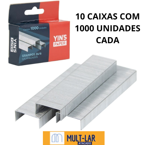 GRAMPO GALVANIZADO 26/6 C/ 1000 YP7166 CX C/ 10 CARTELA