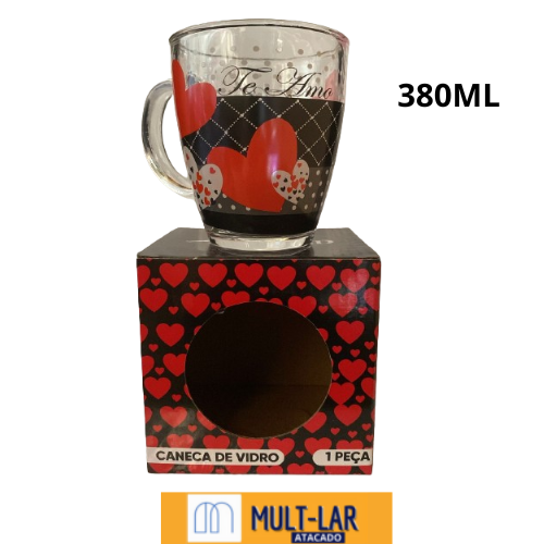 CANECA DE VIDRO 380ML NA CAIXA 5784