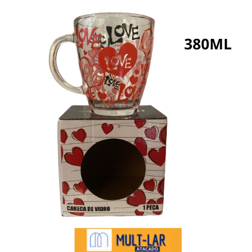 CANECA DE VIDRO 380ML NA CAIXA 5350