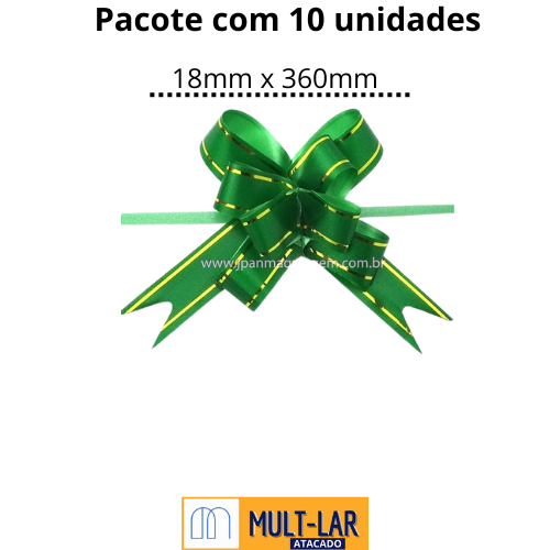 LAÇO FACIL 18MM X 360MM CART C/10 UND VERDE