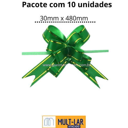 LAÇO FACIL 30MM X 480MM CART C/10 UND VERDE