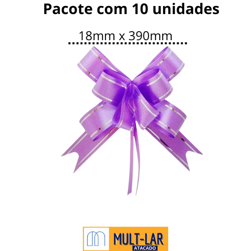 LAÇO FACIL 18MM X 390MM CT C/10 UND LILAS