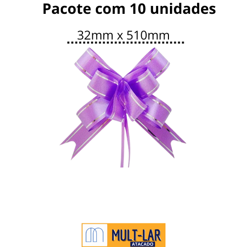 LAÇO FACIL 32MM X 510MM CART C/10 UND LILAS