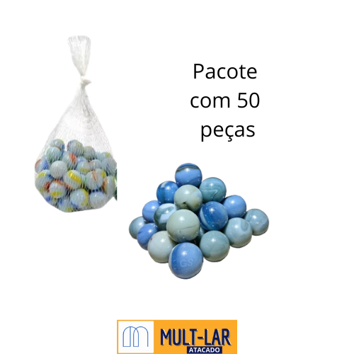 BOLINHA DE VIDRO LEITOSA 50PÇS FC025