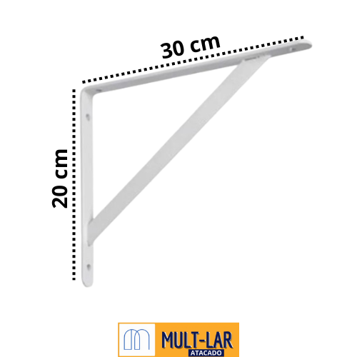 CANTONEIRA METALICA MAO FRANCESA BRANCA 30CM BFH1169