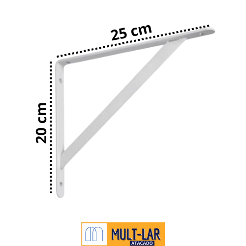 CANTONEIRA METALICA MAO FRANCESA BRANCA 25CM BFH1168
