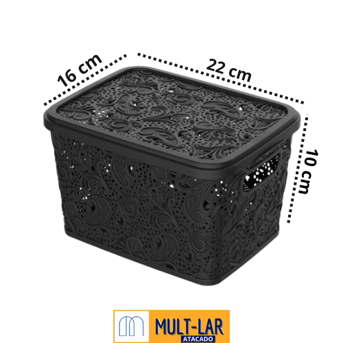 CESTO ORG. 2,2L R. FLORAL PRETO 0685