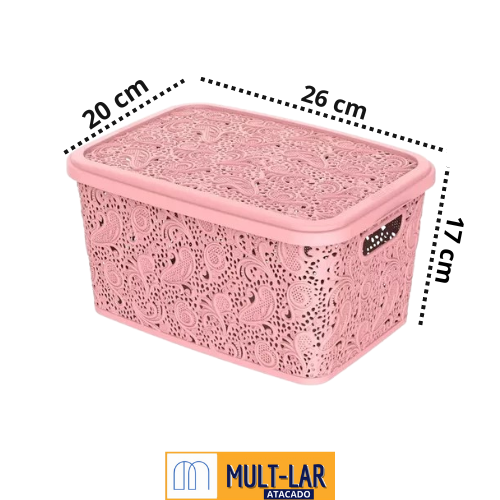 CESTO ORG. 5,5L R, FLORAL ROSA 0607