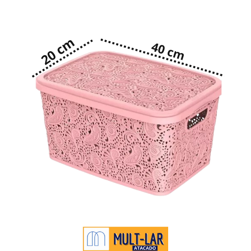 CESTO ORG. 17L R. FLORAL PP ROSA 0615