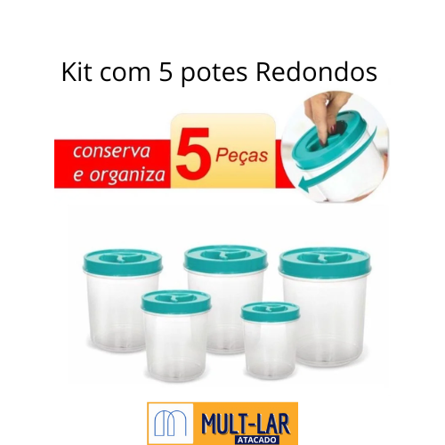CONJUNTO MANTIMENTO 5 PC TRANSP. TAMPA ROSCA 2490