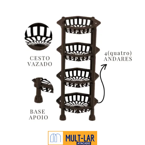 CESTO EMPILHAVEL 4 AND PRETO 0375