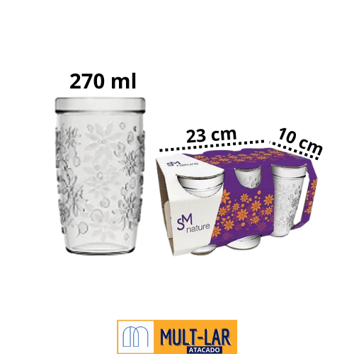 JG COPO 270ML 6PÇS NATURE SM J126