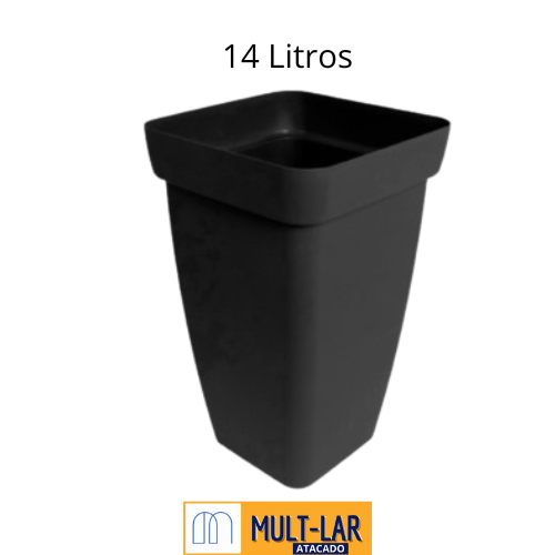 VASO COLUNA FLORATTA P 14L PRETO 8900PR