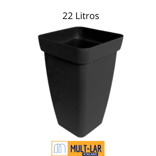 VASO COLUNA FLORATTA M 22L PRETO 8901PR