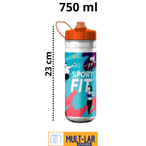SQUEEZE SPORT FIT PP 750ML TAMPAS SORTIDAS 1035