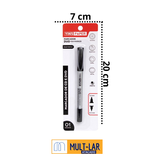 MARCADOR PERMANENTE DUO PRETO UN YP7680