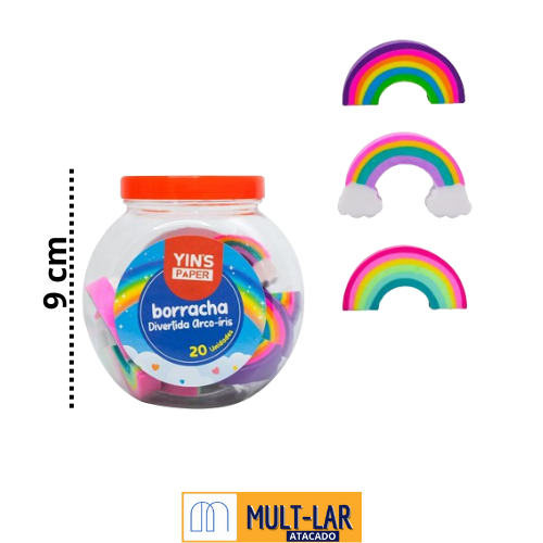 BORRACHA DIVERTIDA ARCO IRIS POTE C/20 YP8200