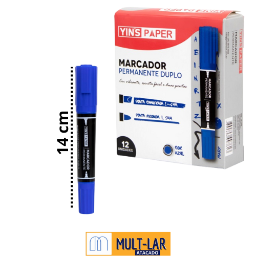MARCADOR PERMANENTE DUO AZUL C/12 YP7668