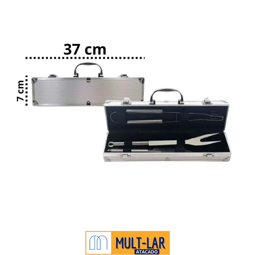 KIT CHURASCO MALETA DE ALUMINEO CA12100