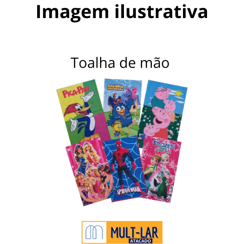 TOALHA DE MAO PERSONAGENS