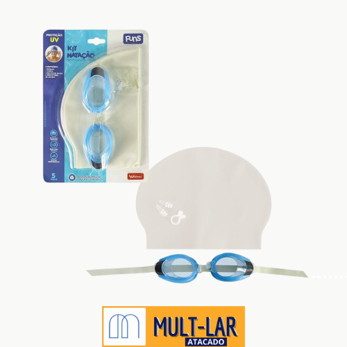 KIT DE NATAÇÃO INFANTIL OCULOS TOUCA PROTETOR DE OUVIDO E NARIZ WX4340