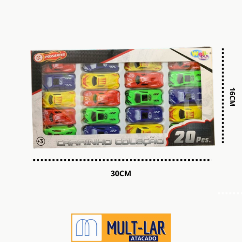 KIT COLEÇÃO CARROS RODA LIVRE 20PÇS WBC2494