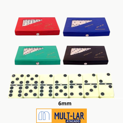 JG DOMINO PONTOS PRETOS 28PÇS 6MM WX2024