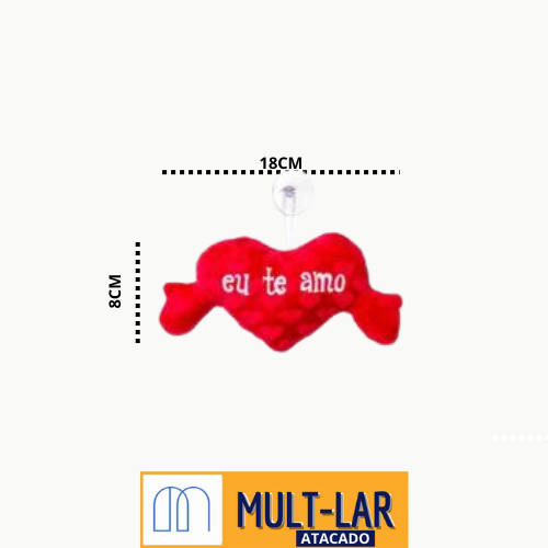 PELUCIA CORAÇÃO C/ MAO 18CM C/ VENTOSA FE7307